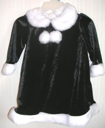 (image for) Christmas Holiday Dress Black Velour 12 Months - Click Image to Close